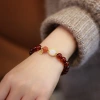 Natural blood Amber Nan Red single-ring bracelet for women, Hetian jade Good Luck Bead Pendant, good luck bracelet gemstone jewelry Application Scenario